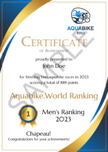 Aquabike.World Ranking Certificate